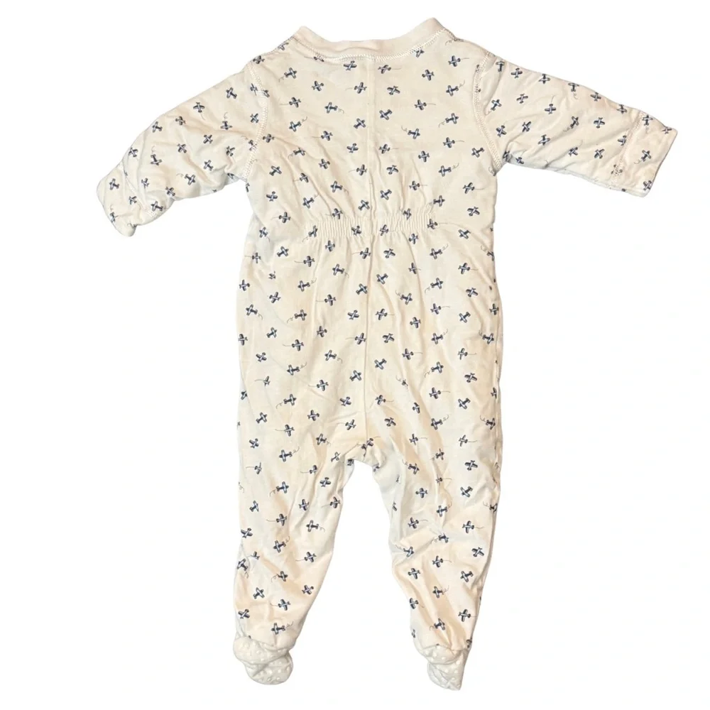 Gap Blue and White Quilted‎ Airplanes One Piece Size 3/6 Months
